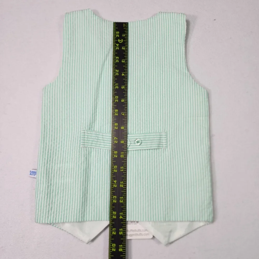 Ruffle Butts Toddler Seersucker Vest 3T Mint Easter‎ Child Ring Bearer Wedding